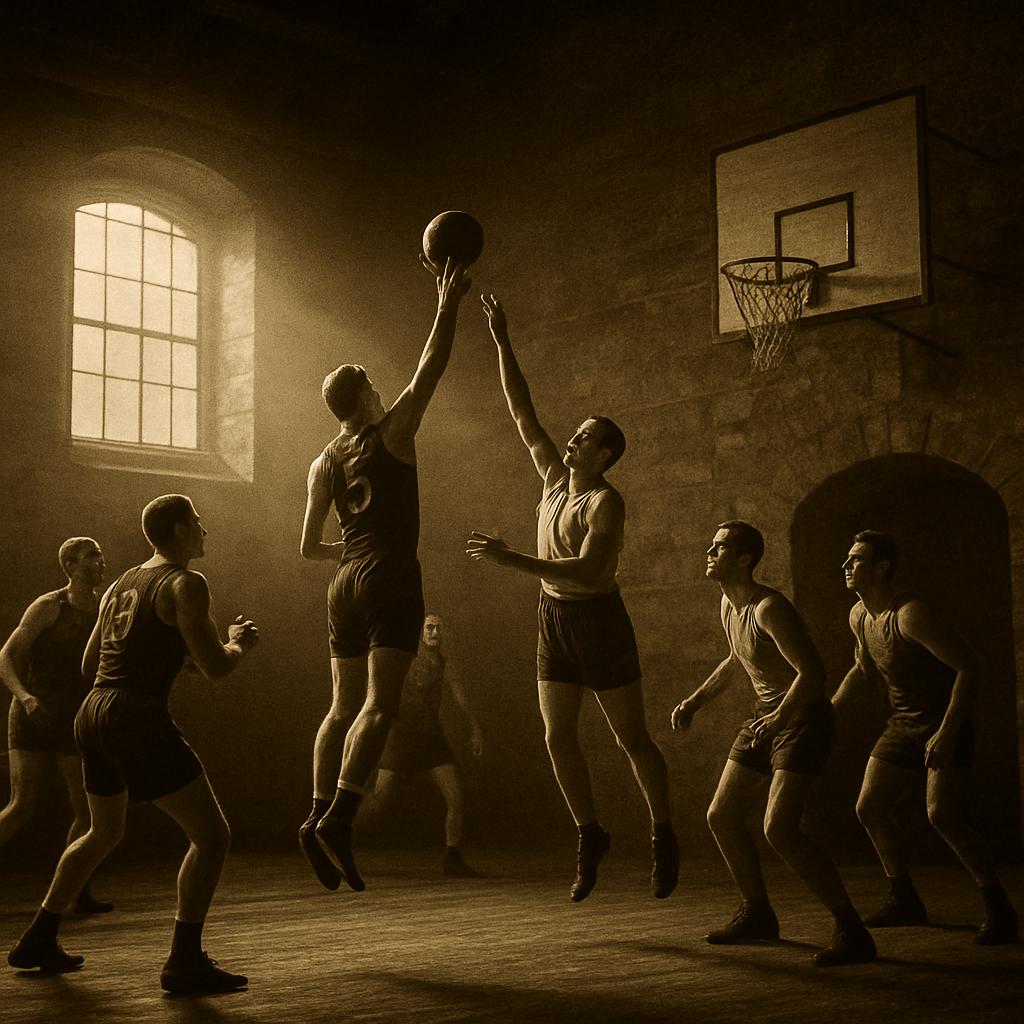 Vintage basketball game in Scotland